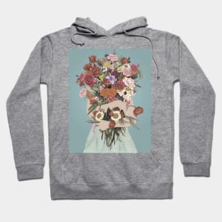 Gathering A Garden Teal Hoodie